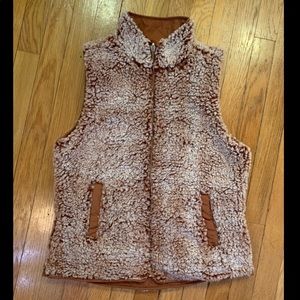 Teddy bear fleece reversible vest